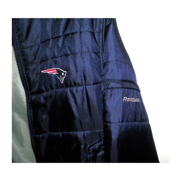 Men's L Reebok NFL New England Patriots Winter Jacket Hood - Picture 6 of 13